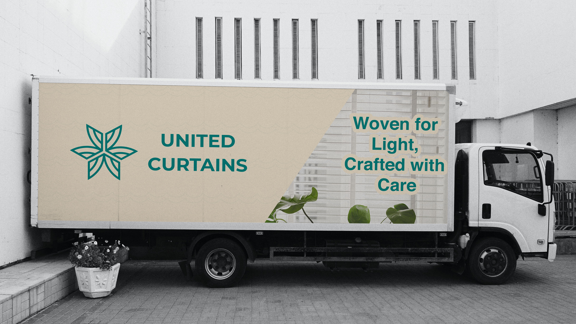 Truck branding mockup with taglines by Jasif Designs in Riyadh KSA and UAE, showcasing professional logo placement and creative brand identity